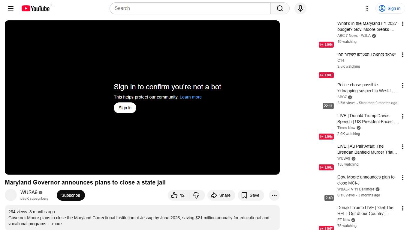 Maryland Governor announces plans to close a state jail - YouTube