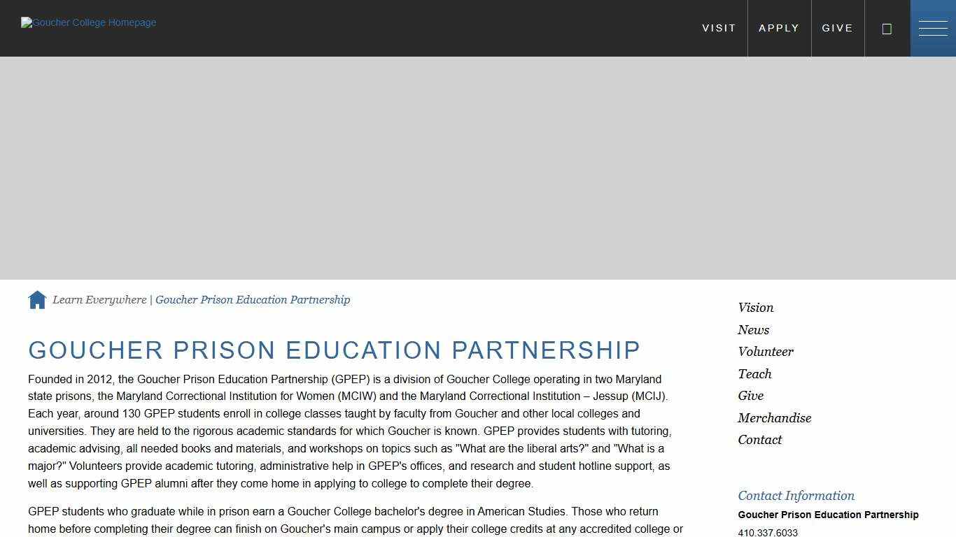 Goucher College Prison Education Partnership: Transforming Lives | Goucher College